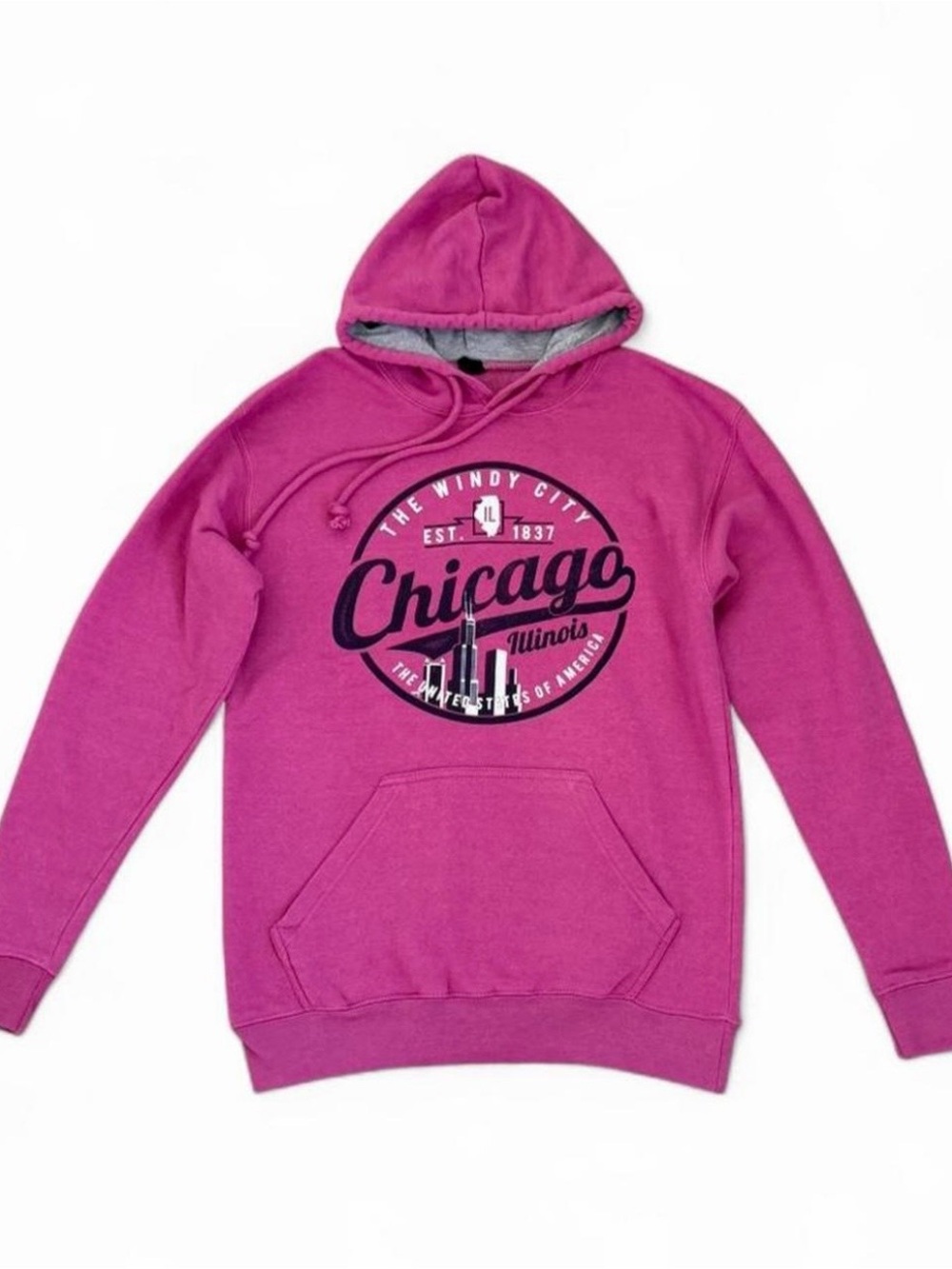 Chicago Graphic Hoodie - Pink